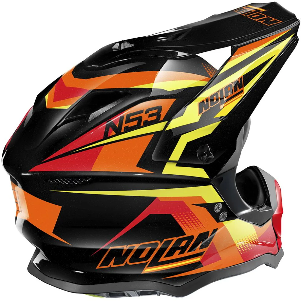 Nolan N53 Fender Off-Road Helmet - Black / Red / Orange / Yellow - Image 3