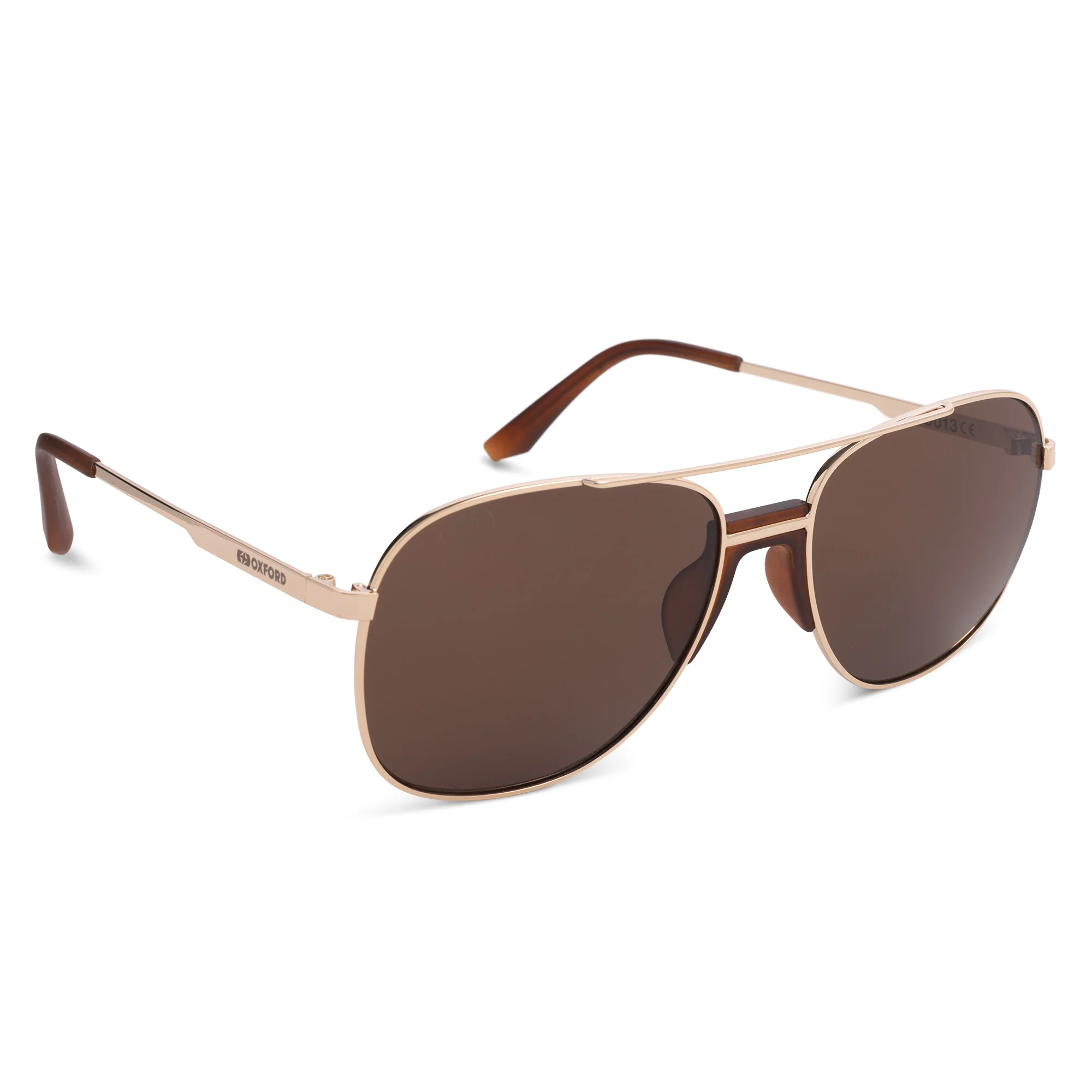 Oxford Force One Gold Metal Frame Brown Lens Sunglasses - Gold/Brown