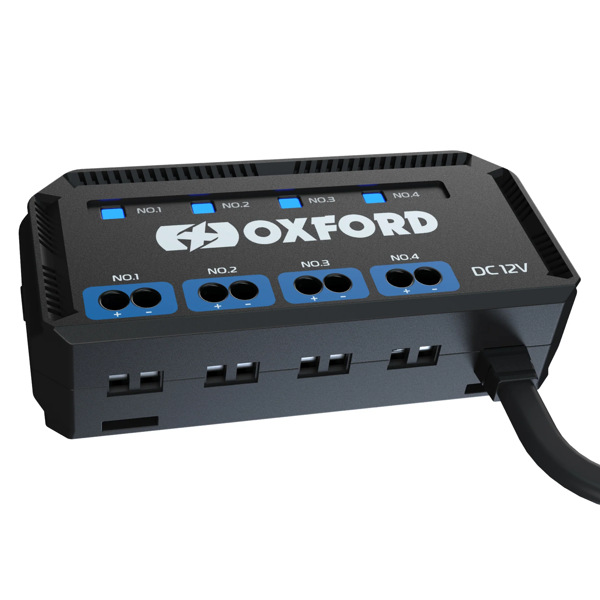 Oxford Junction Box -12V with fused power outlets - Black