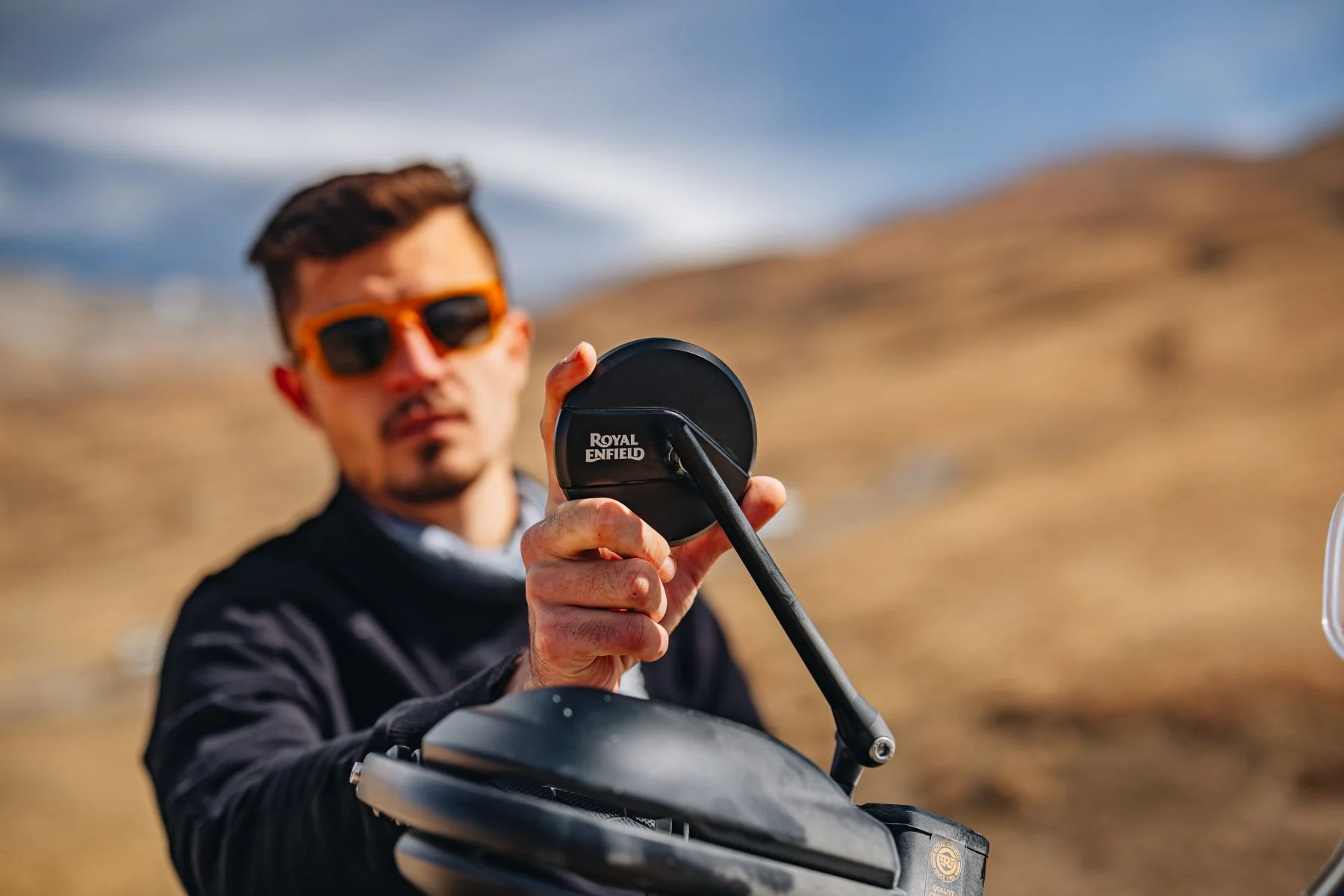 Royal Enfield Twin Touring Mirrors - Black - Image 8